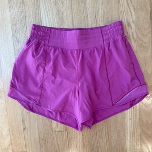 Lululemon Hotty Hot low-rise lined short sz 8 purple 4” excellent conditi…